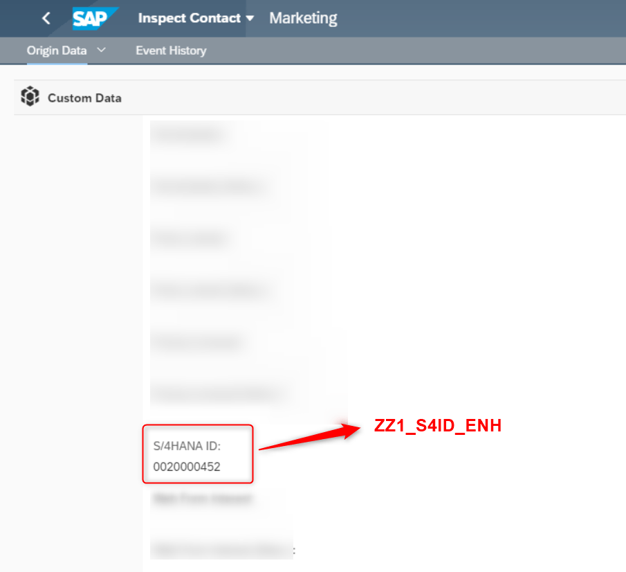 Checking incoming SAP C4C origin data via Inspect Contact app