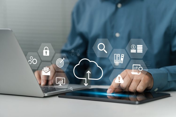 Cloud,Data,Management.,Business,Database,And,Backup,Technologies,,Representing,Cloud